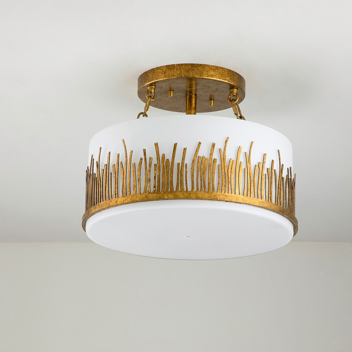 Lucas + McKearn - FM90610G-15 - Three Light Semi-Flush Mount - Sawgrass - Gold