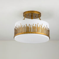 Lucas + McKearn - FM90610G-15 - Three Light Semi-Flush Mount - Sawgrass - Gold