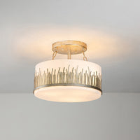 Lucas + McKearn - FM90610S-15 - Three Light Semi-Flush Mount - Sawgrass - Silver