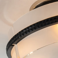 Lucas + McKearn - FM91598PC-16 - Three Light Semi-Flush Mount - Mazant - Matte Black + Polished Chrome