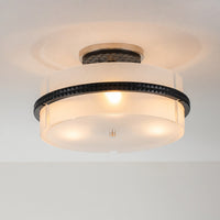 Lucas + McKearn - FM91598PC-16 - Three Light Semi-Flush Mount - Mazant - Matte Black + Polished Chrome