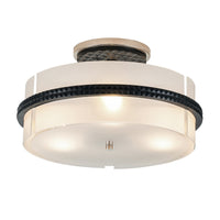 Lucas + McKearn - FM91598PC-16 - Three Light Semi-Flush Mount - Mazant - Matte Black + Polished Chrome