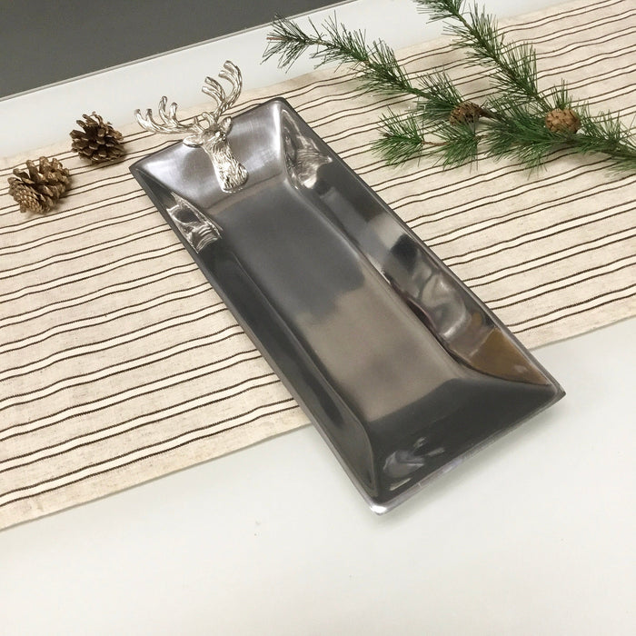 Design Shop Textured Rectangle Deer Tray