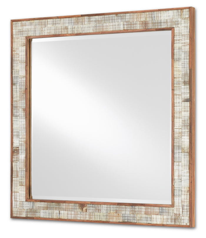 Currey and Company Mirror from the Hyson collection in Chiseled Horn/Natural/Mirror finish