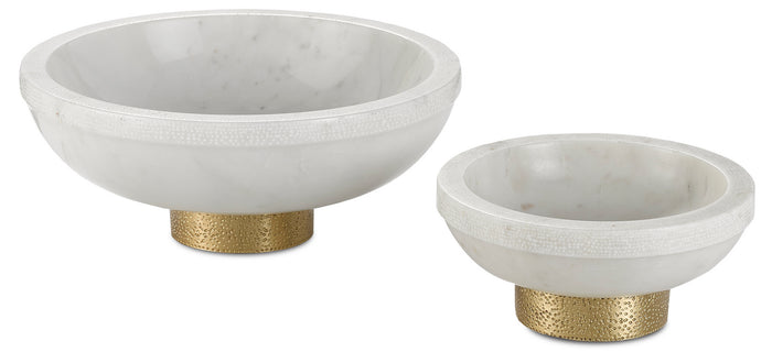 Currey and Company Bowl from the Valor collection in White/Brass finish