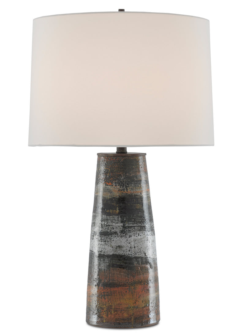Currey and Company - 6000-0571 - One Light Table Lamp - Zadoc - Terracotta/Natural/Cloud/Black