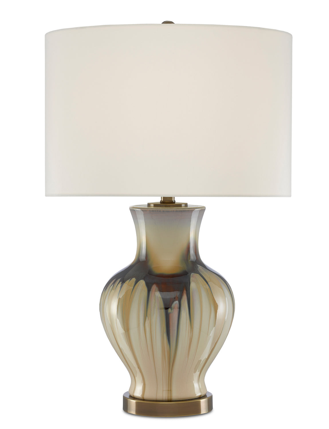 Currey and Company - 6000-0580 - One Light Table Lamp - Muscadine Table Lamp - Cream/Brown/Antique Brass