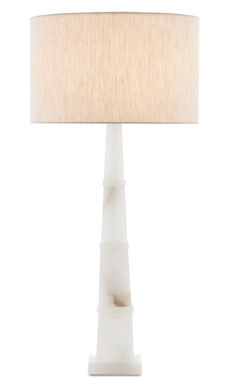 Currey and Company - 6000-0595 - One Light Table Lamp - Alabastro White Table Lamp - Alabaster/Polished Nickel