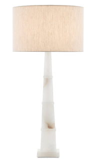 Currey and Company - 6000-0595 - One Light Table Lamp - Alabastro White Table Lamp - Alabaster/Polished Nickel