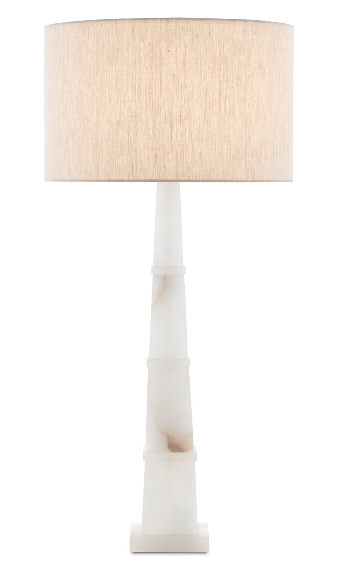 Currey and Company - 6000-0595 - One Light Table Lamp - Alabastro White Table Lamp - Alabaster/Polished Nickel