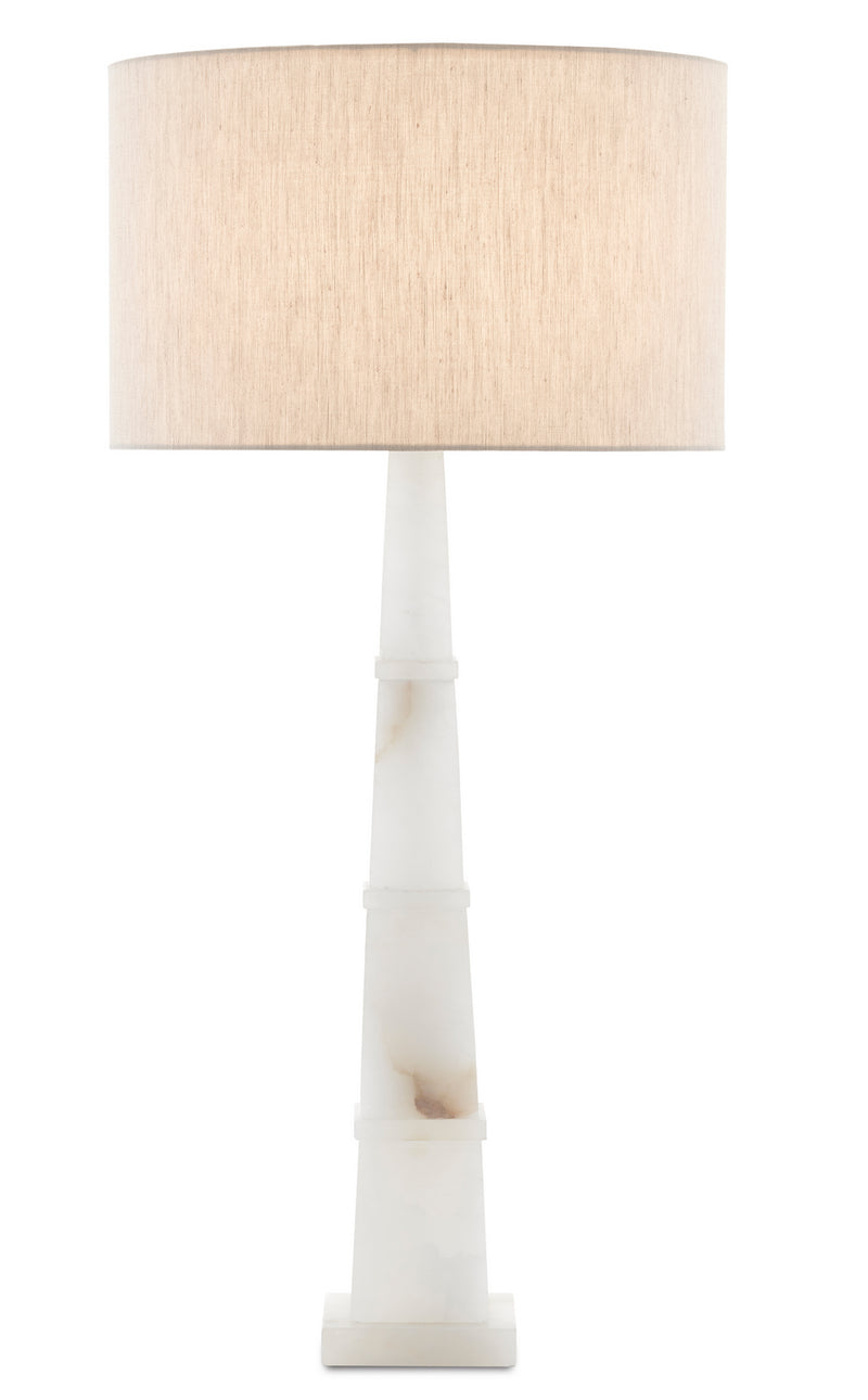 Currey and Company - 6000-0595 - One Light Table Lamp - Alabastro White Table Lamp - Alabaster/Polished Nickel