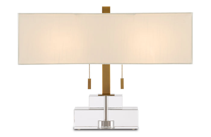 Currey and Company - 6000-0602 - Two Light Table Lamp - Chiara Table Lamp - Clear/Antique Brass