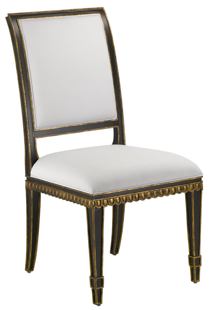 Currey and Company Chair from the Ines collection in Caviar Black/Antique Black finish