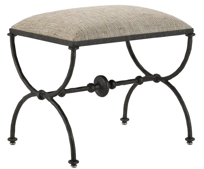 Currey and Company Ottoman from the Agora collection in Rustic Bronze finish