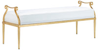 Currey and Company Bench from the Genevieve collection in Grecian Gold finish