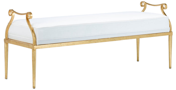Currey and Company Bench from the Genevieve collection in Grecian Gold finish