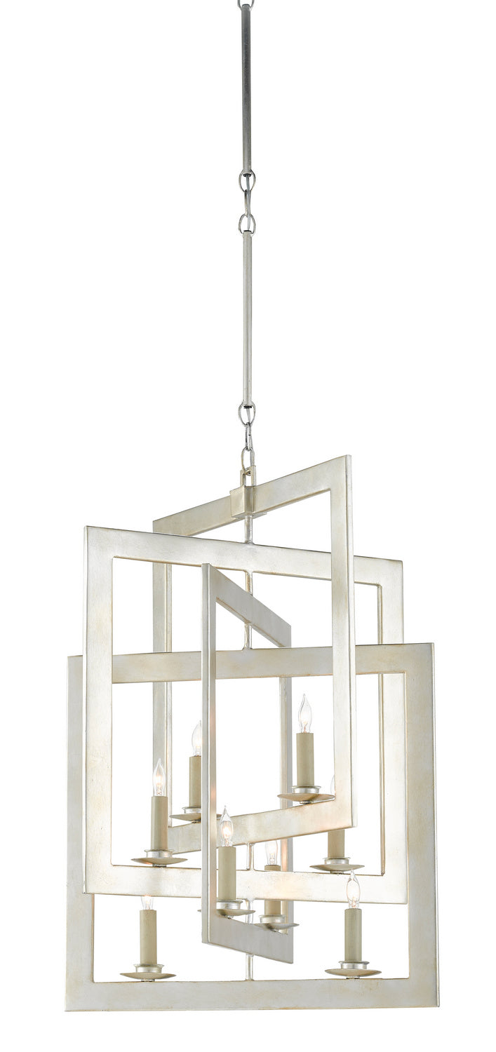 Currey and Company - 9000-0523 - Eight Light Chandelier - Middleton Collection - Contemporary Silver Leaf