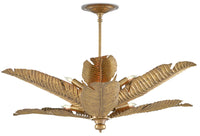 Currey and Company - 9000-0544 - Six Light Semi-Flush Mount - Tropical Collection - Vintage Brass