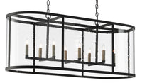 Currey and Company Eight Light Chandelier from the Argand collection in Antique Black finish
