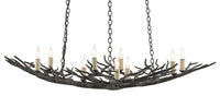 Currey and Company - 9000-0555 - Nine Light Chandelier - Rainforest Collection - Rustic Bronze