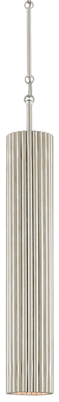 Currey and Company LED Pendant from the Penfold collection in Contemporary Silver Leaf/Painted Contemporary Silver finish