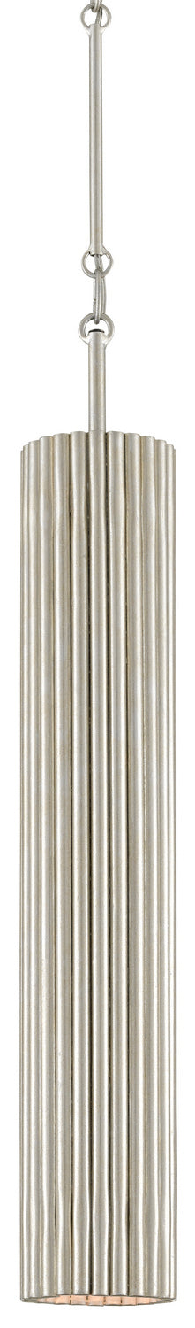 Currey and Company LED Pendant from the Penfold collection in Contemporary Silver Leaf/Painted Contemporary Silver finish