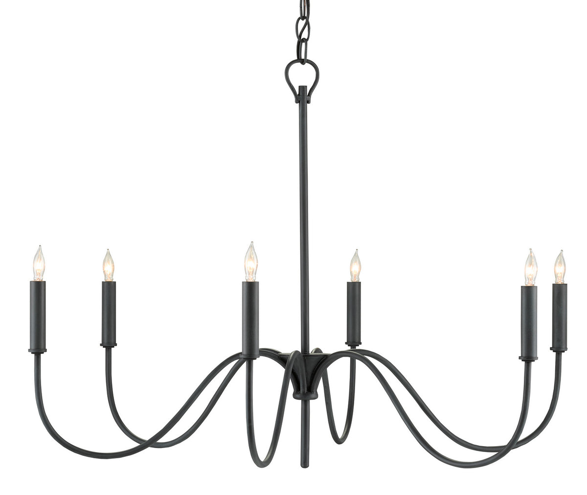 Currey and Company - 9000-0653 - Six Light Chandelier - Tirrell Collection - Antique Black