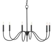 Currey and Company - 9000-0653 - Six Light Chandelier - Tirrell Collection - Antique Black