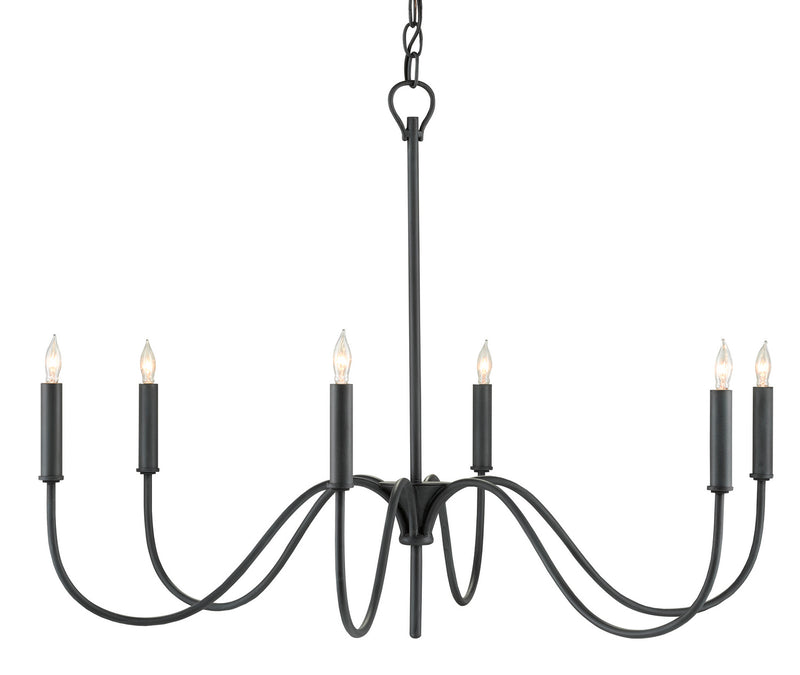 Currey and Company - 9000-0653 - Six Light Chandelier - Tirrell Collection - Antique Black