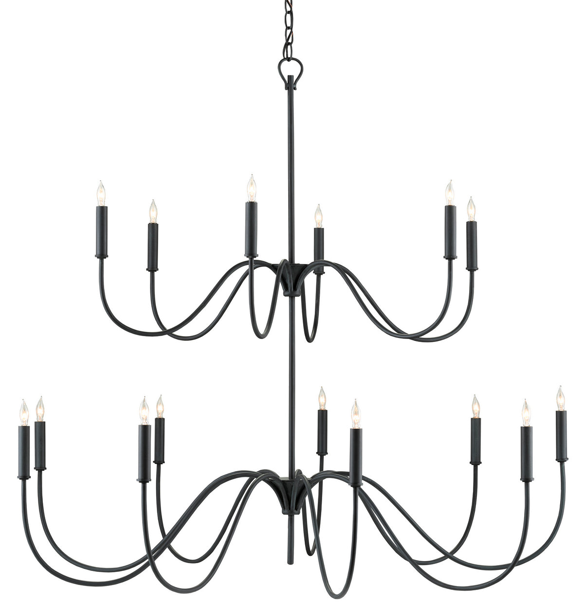 Currey and Company - 9000-0654 - 15 Light Chandelier - Tirrell Collection - Antique Black