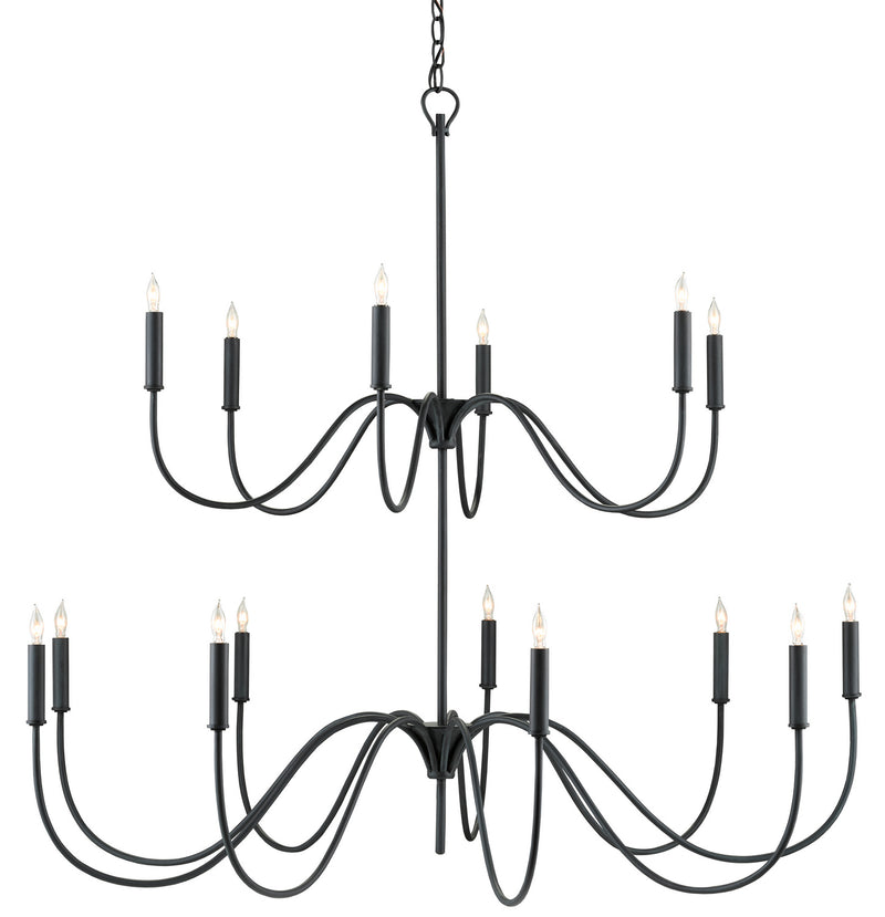 Currey and Company - 9000-0654 - 15 Light Chandelier - Tirrell Collection - Antique Black