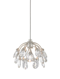 Currey and Company - 9000-0667 - One Light Pendant - Crystal Bud Collection - Crystal/ Contemporary Silver Leaf