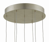 Currey and Company - 9000-0669 - Seven Light Pendant - Crystal Bud Collection - Crystal/ Contemporary Silver Leaf