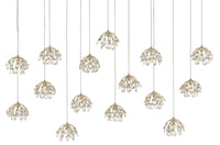 Currey and Company - 9000-0671 - 15 Light Pendant - Crystal Bud Collection - Crystal/ Contemporary Silver Leaf