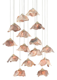 Currey and Company - 9000-0677 - 15 Light Pendant - Catrice Collection - Natural Shell/Contemporary Silver Leaf