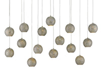 Currey and Company - 9000-0685 - 15 Light Pendant - Giro Collection - Blue/Nickel