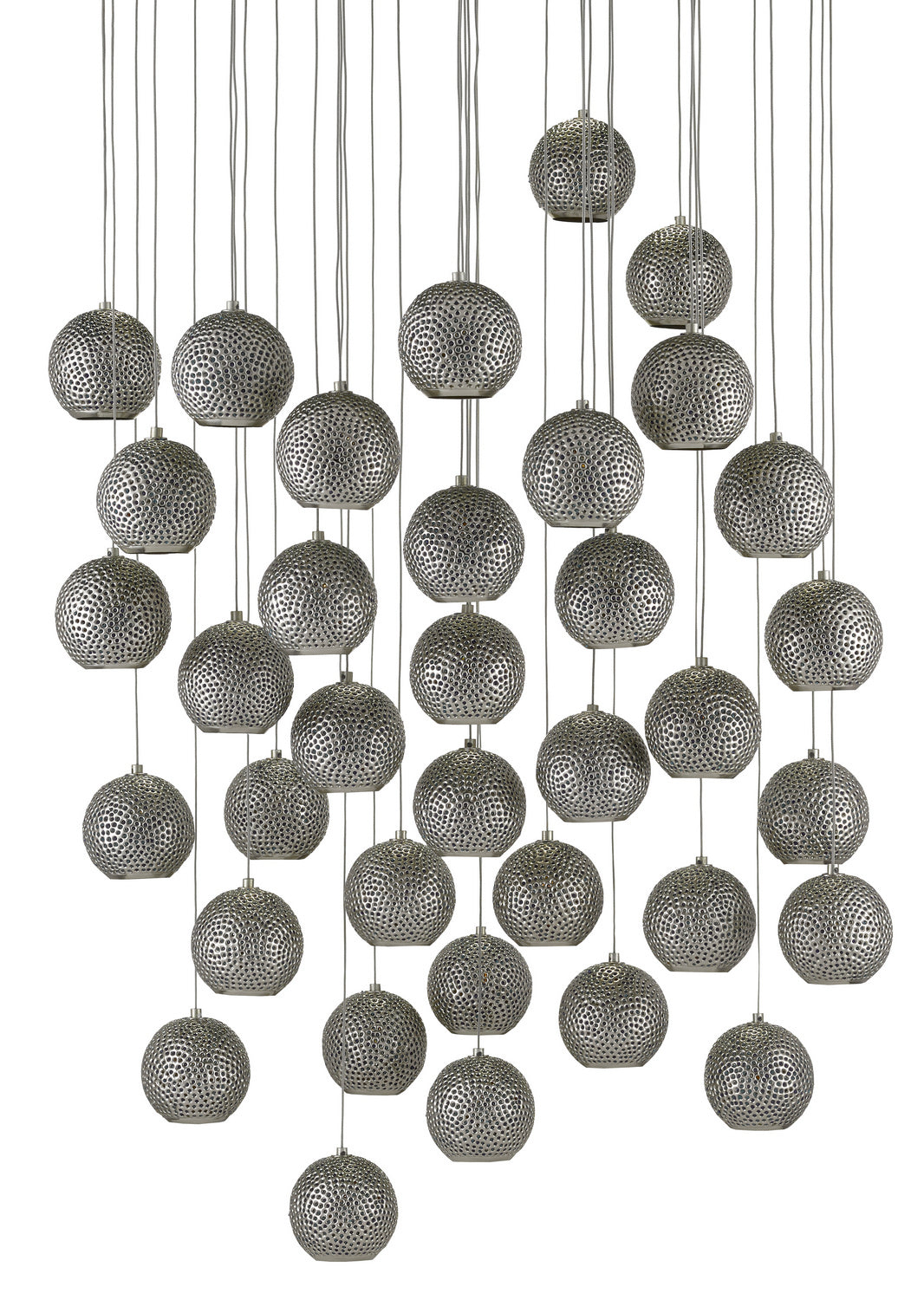 Currey and Company - 9000-0687 - 36 Light Pendant - Giro Collection - Blue/Nickel
