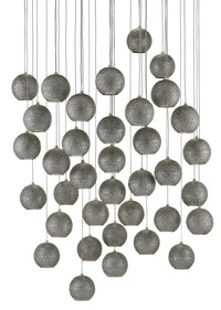 Currey and Company - 9000-0687 - 36 Light Pendant - Giro Collection - Blue/Nickel