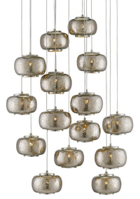 Currey and Company - 9000-0691 - 15 Light Pendant - Pepper Collection - Nickel