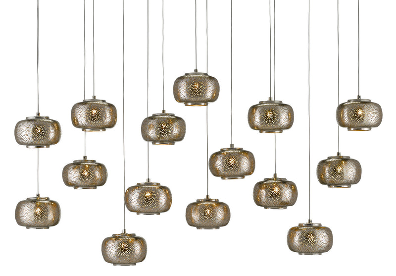 Currey and Company - 9000-0692 - 15 Light Pendant - Pepper Collection - Nickel