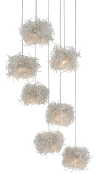 Currey and Company - 9000-0697 - Seven Light Pendant - Birds Nest Collection - Clear