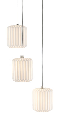 Currey and Company - 9000-0710 - Three Light Pendant - Dove Collection - White