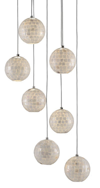 Currey and Company - 9000-0718 - Seven Light Pendant - Finhorn Collection - Pearl