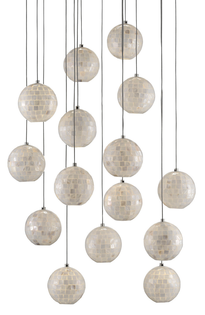 Currey and Company - 9000-0719 - 15 Light Pendant - Finhorn - Natural/Silver