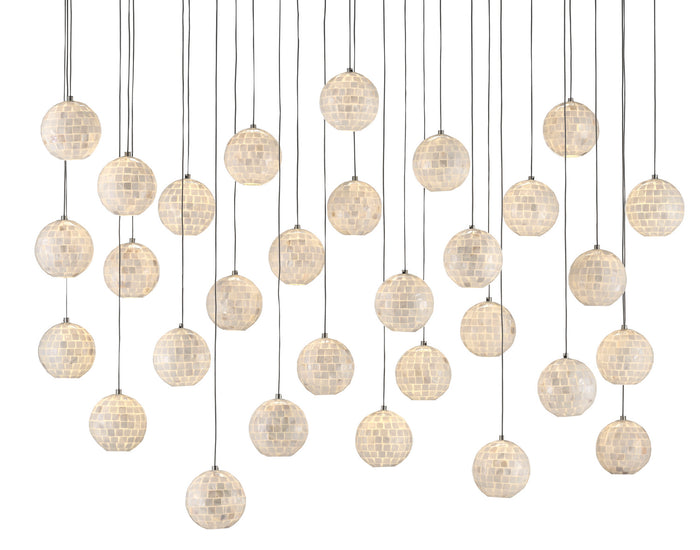 Currey and Company - 9000-0721 - 30 Light Pendant - Finhorn - Natural/Silver
