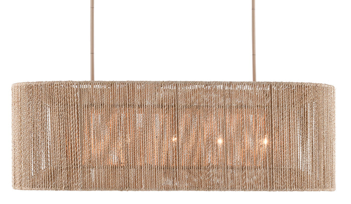 Currey and Company Five Light Chandelier from the Mereworth collection in Natural Rope/Beige finish
