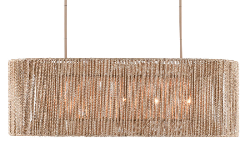 Currey and Company - 9000-0737 - Five Light Chandelier - Mereworth Collection - Natural Rope/Beige