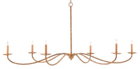 Currey and Company - 9000-0757 - Six Light Chandelier - Saxon Collection - Saddle Tan/Natural