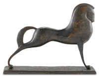 Currey and Company - 1200-0365 - Horse - Assyrian Horse Bronze - Antique Green