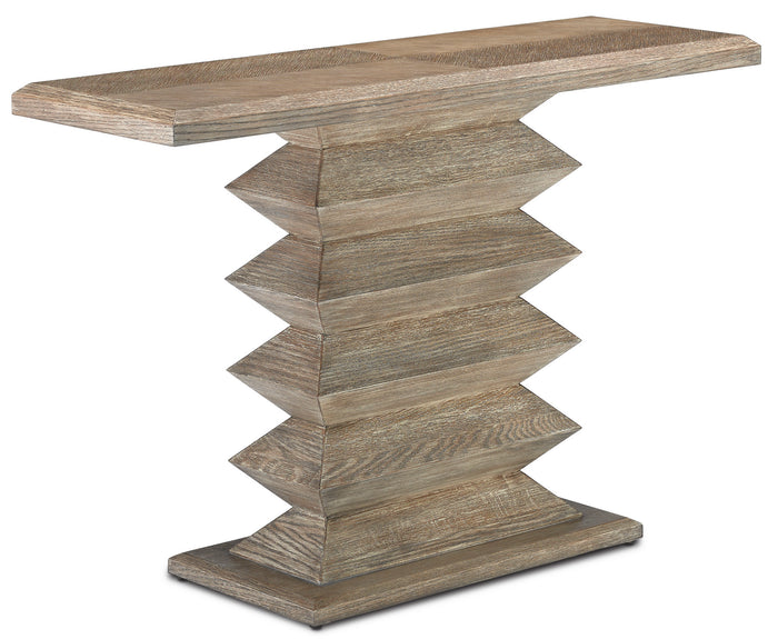Currey and Company Console Table from the Sayan collection in Light Pepper finish